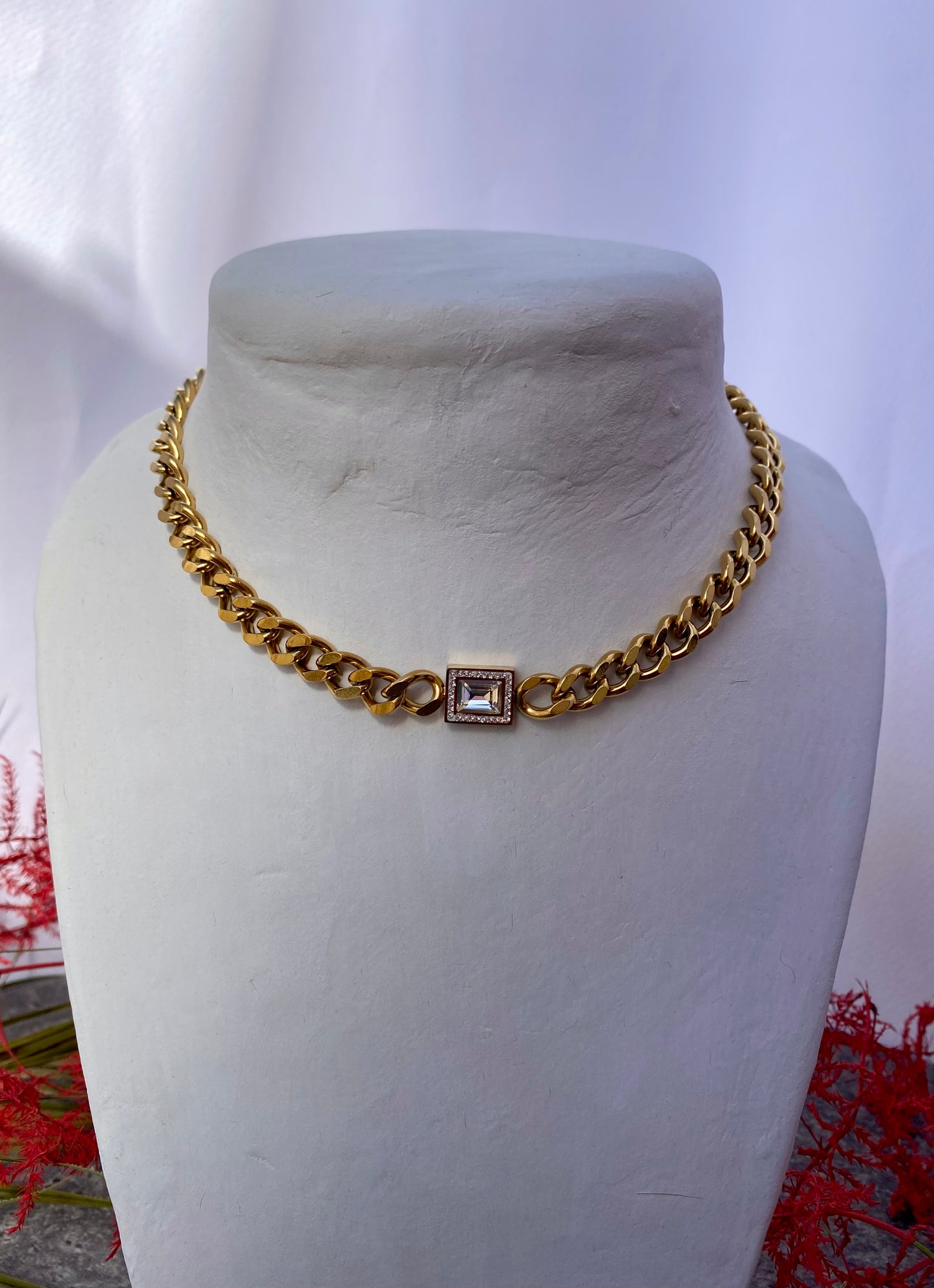 Έντονη Αλυσίδα με τετράγωνο Στρας✨BEST SELLER!