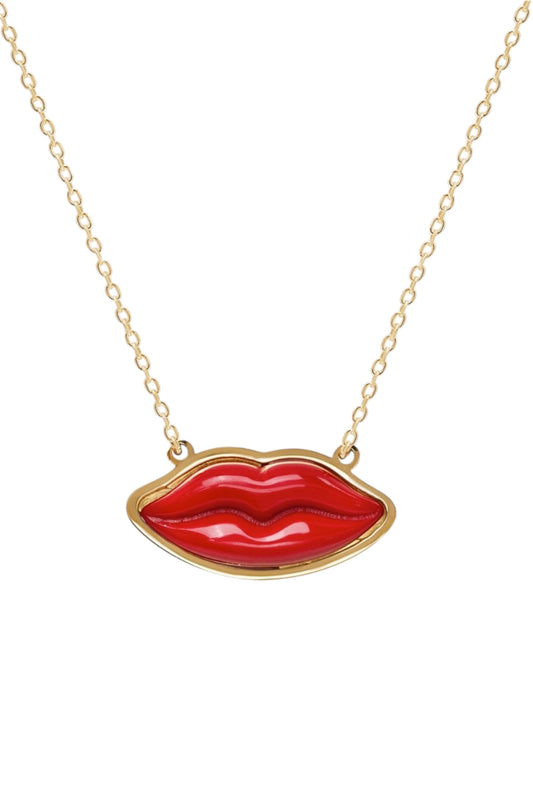 Red Lips  Mini Necklace